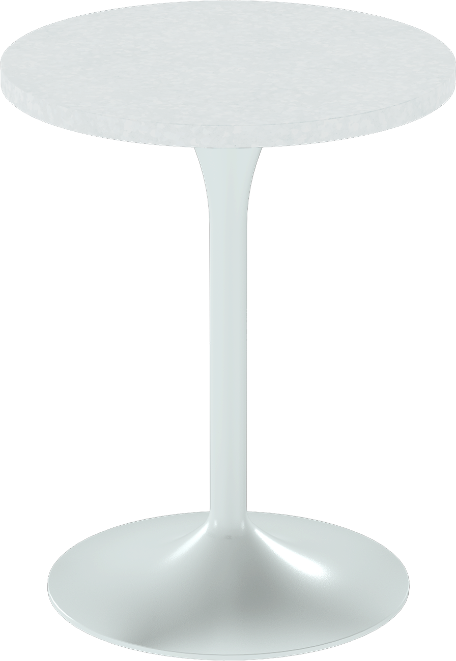 Alba Cafe Table – 60cm Round – White / White Chalk Dapple