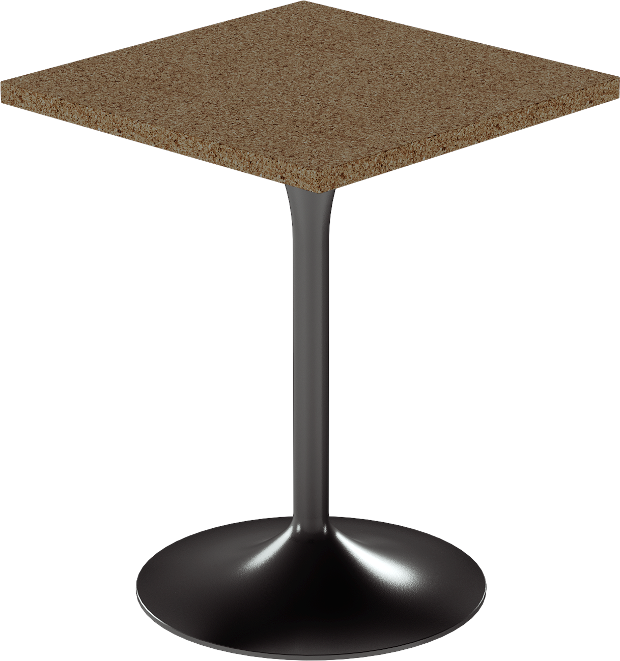 Alba Cafe Table – 60cm Square – Black / Grano Natural