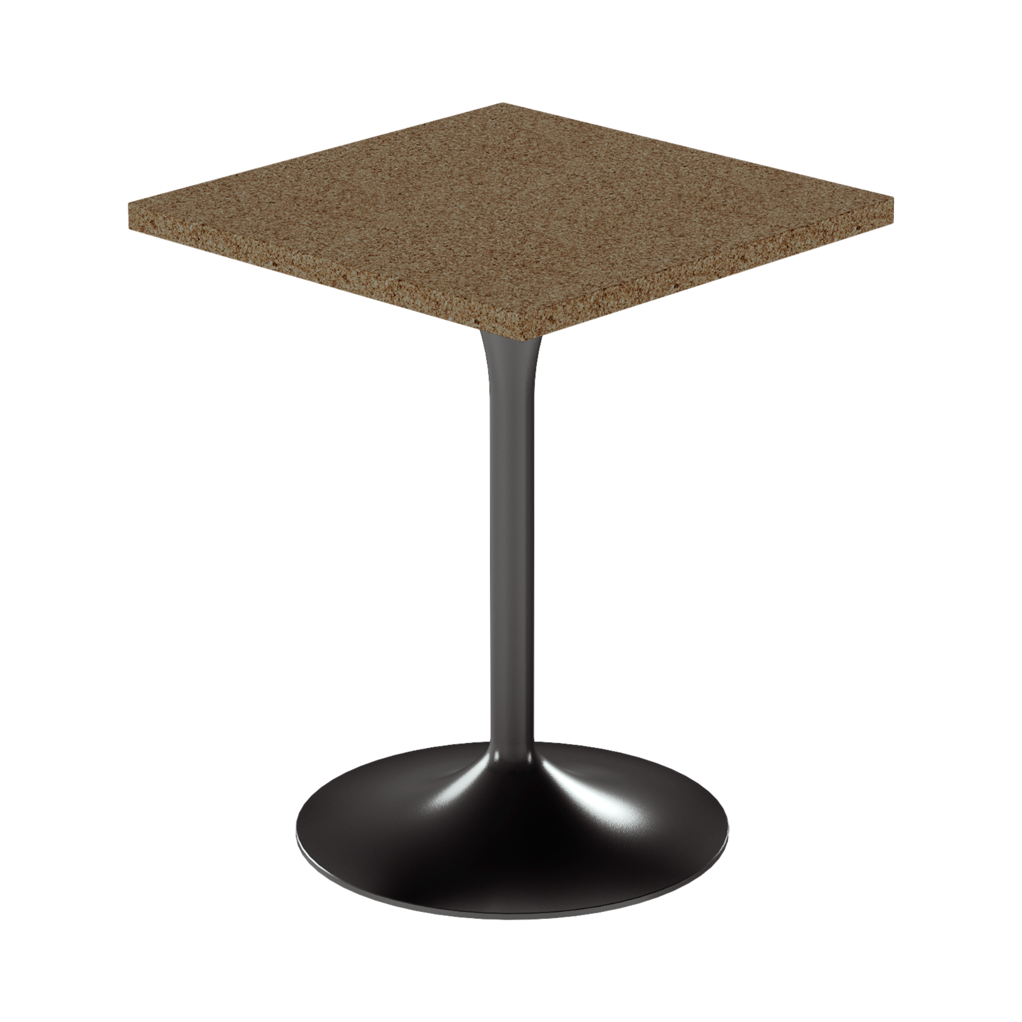 Alba Cafe Table – 60cm Square – Black / Grano Natural
