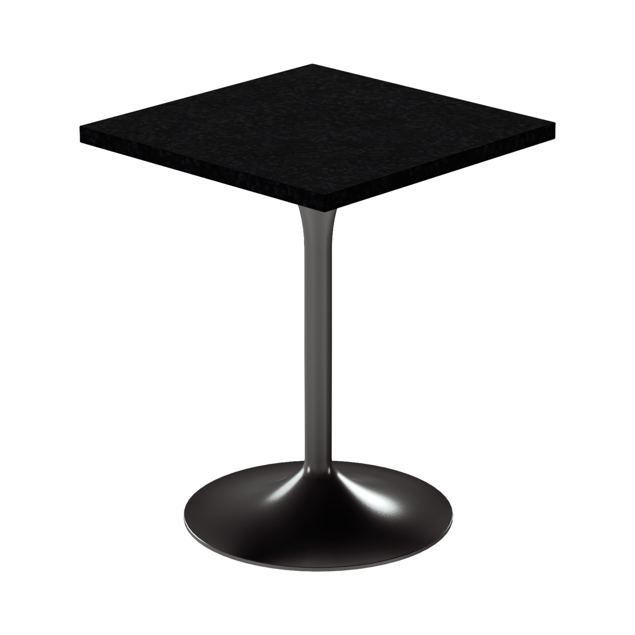 Alba Cafe Table – 60cm Square – Black / Black Onyx Dapple