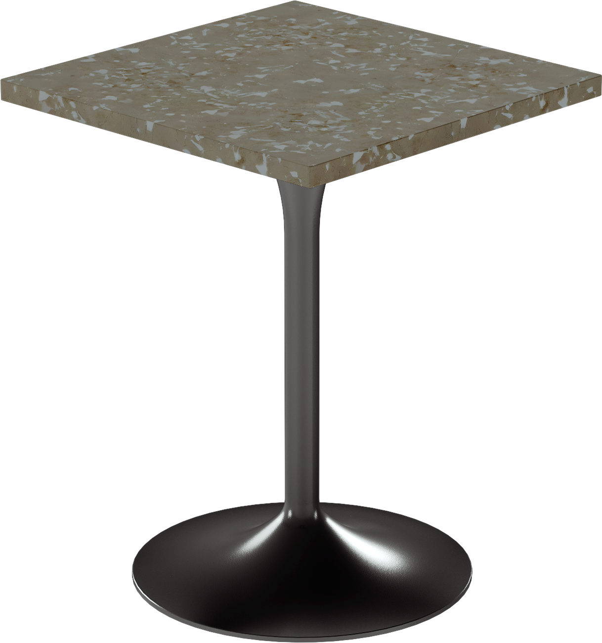 Alba Cafe Table – 60cm Square – Black / Taupe Dapple