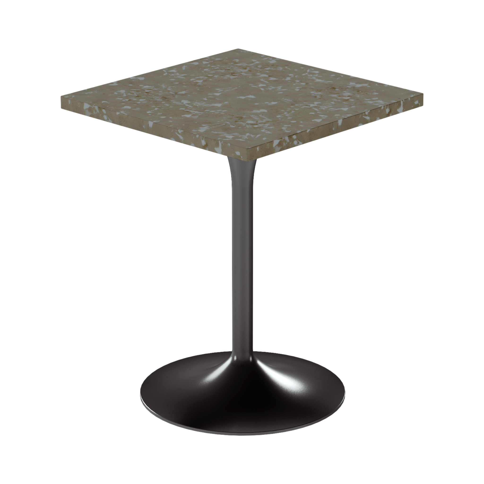 Alba Cafe Table – 60cm Square – Black / Taupe Dapple