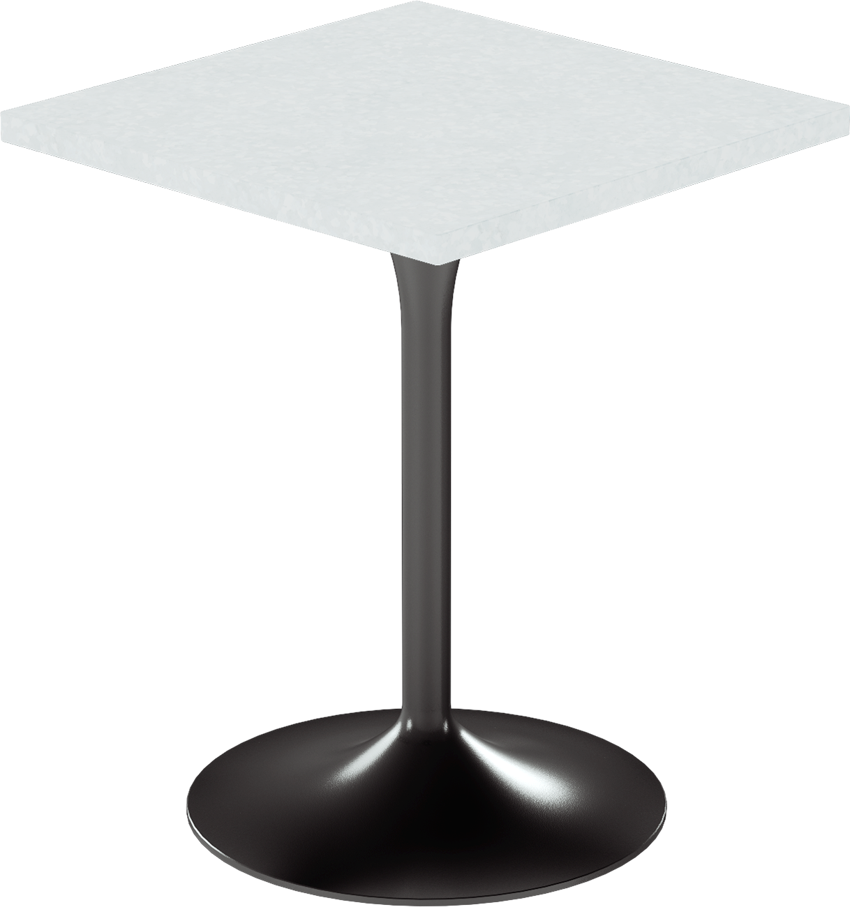 Alba Cafe Table – 60cm Square – Black / White Chalk Dapple