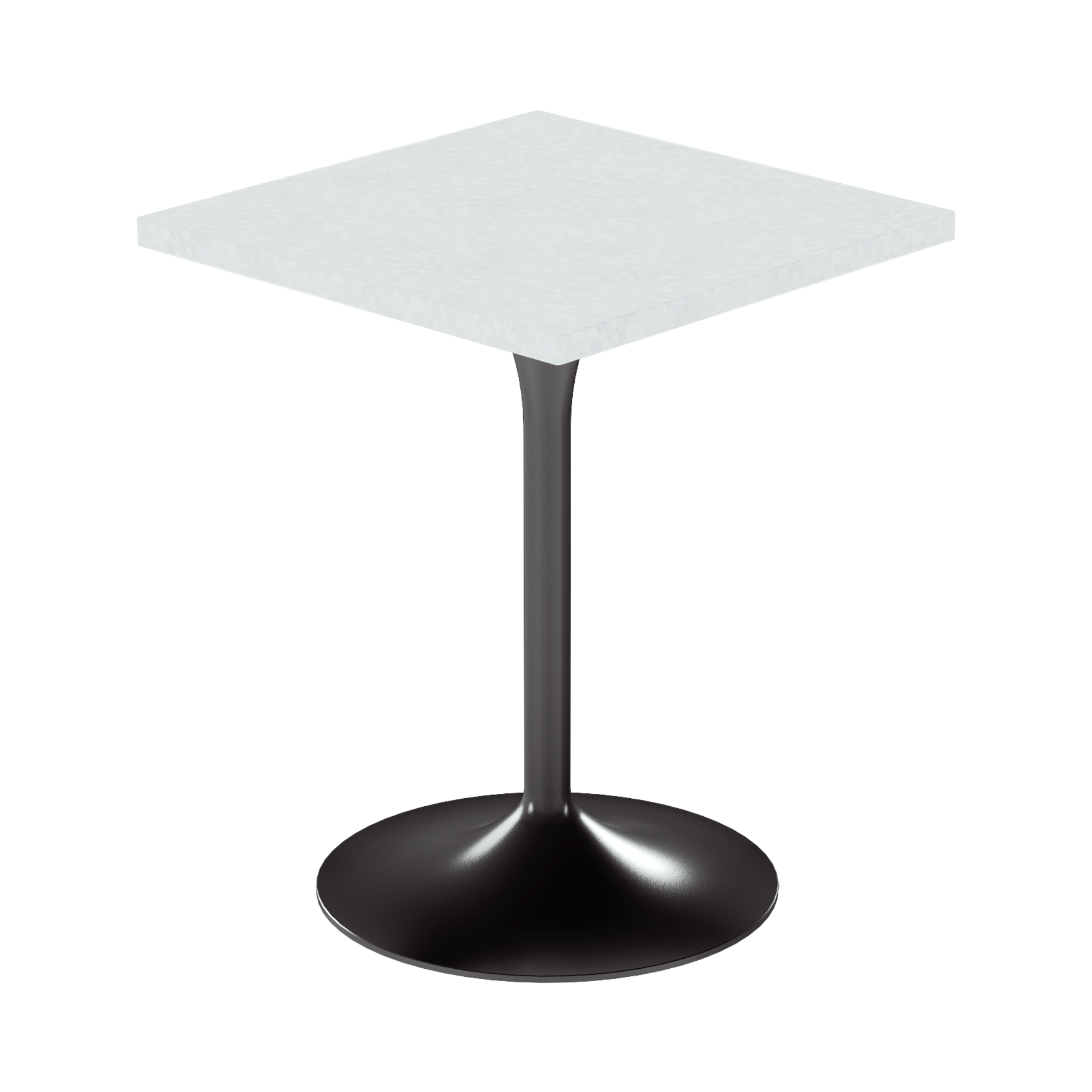 Alba Cafe Table – 60cm Square – Black / White Chalk Dapple