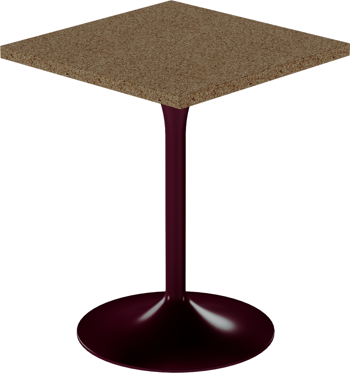 Alba Cafe Table – 60cm Square – Burgundy / Grano Natural
