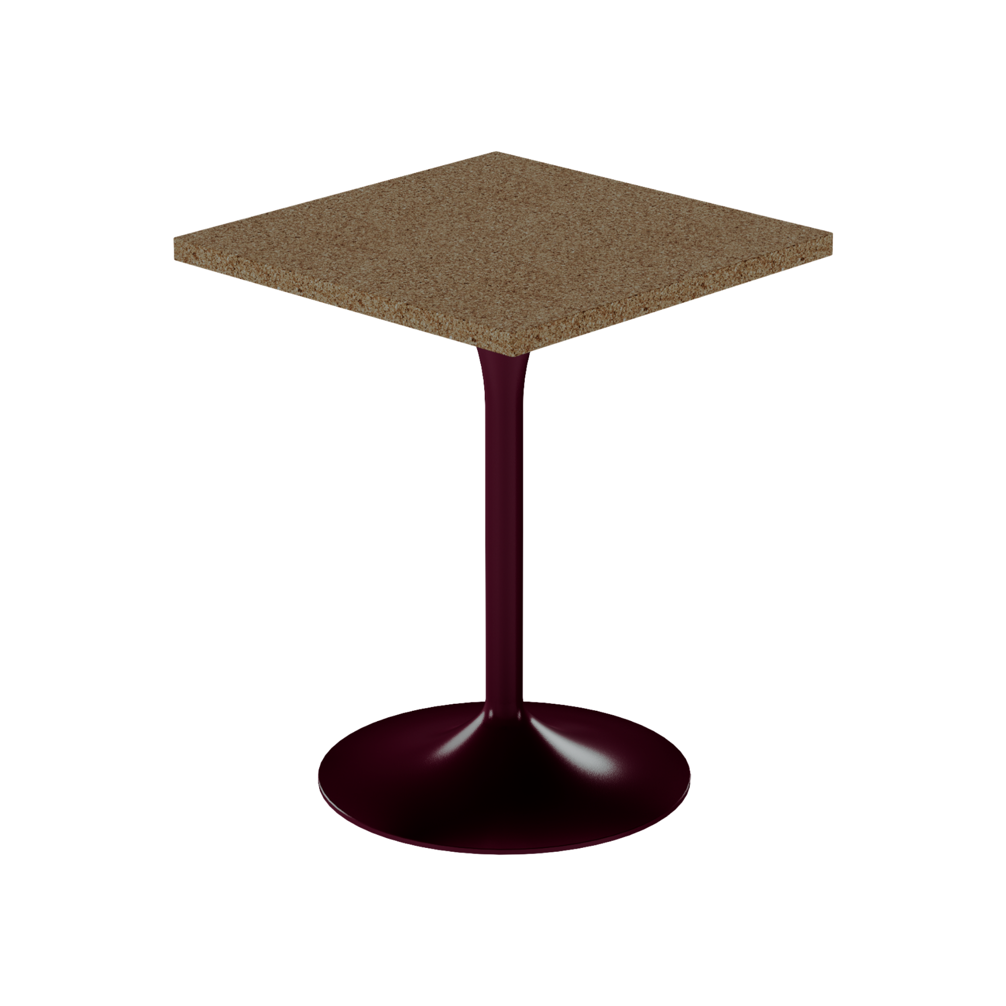 Alba Cafe Table – 60cm Square – Burgundy / Grano Natural