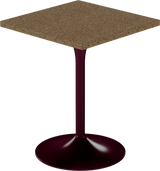 Alba Cafe Table – 60cm Square – Burgundy / Grano Natural
