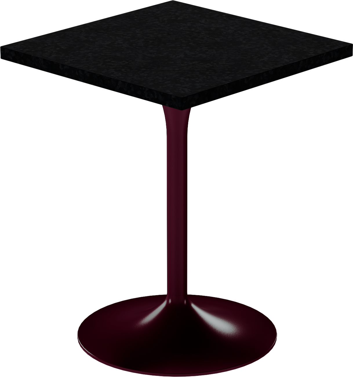 Alba Cafe Table – 60cm Square – Burgundy / Black Onyx Dapple