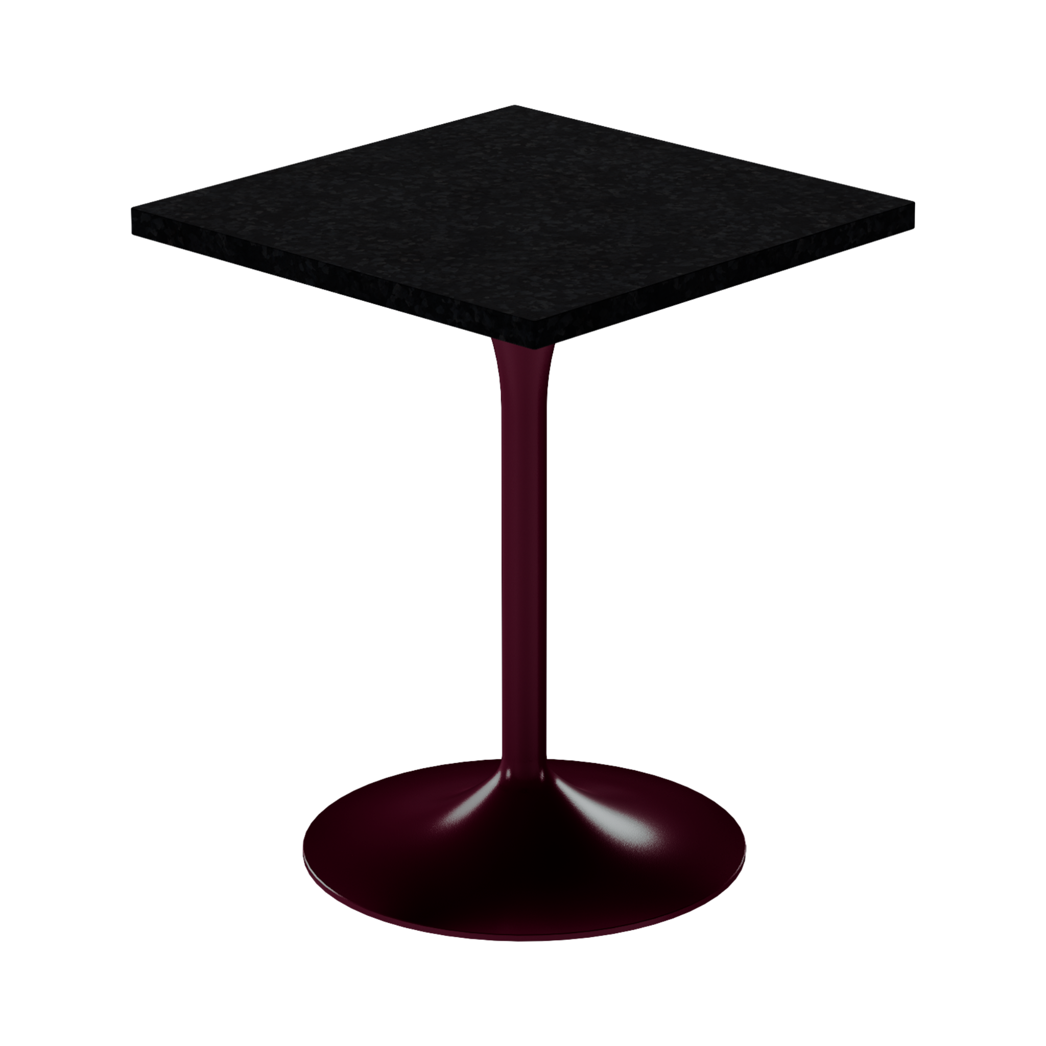 Alba Cafe Table – 60cm Square – Burgundy / Black Onyx Dapple
