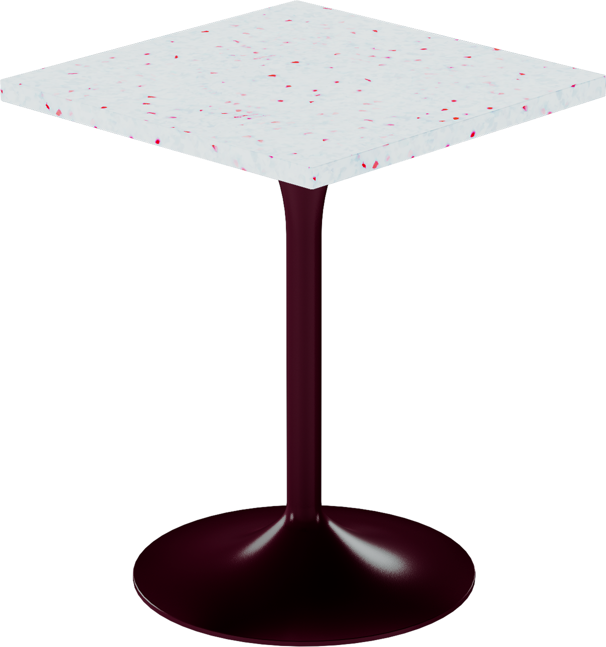 Alba Cafe Table – 60cm Square – Burgundy / Red Dapple