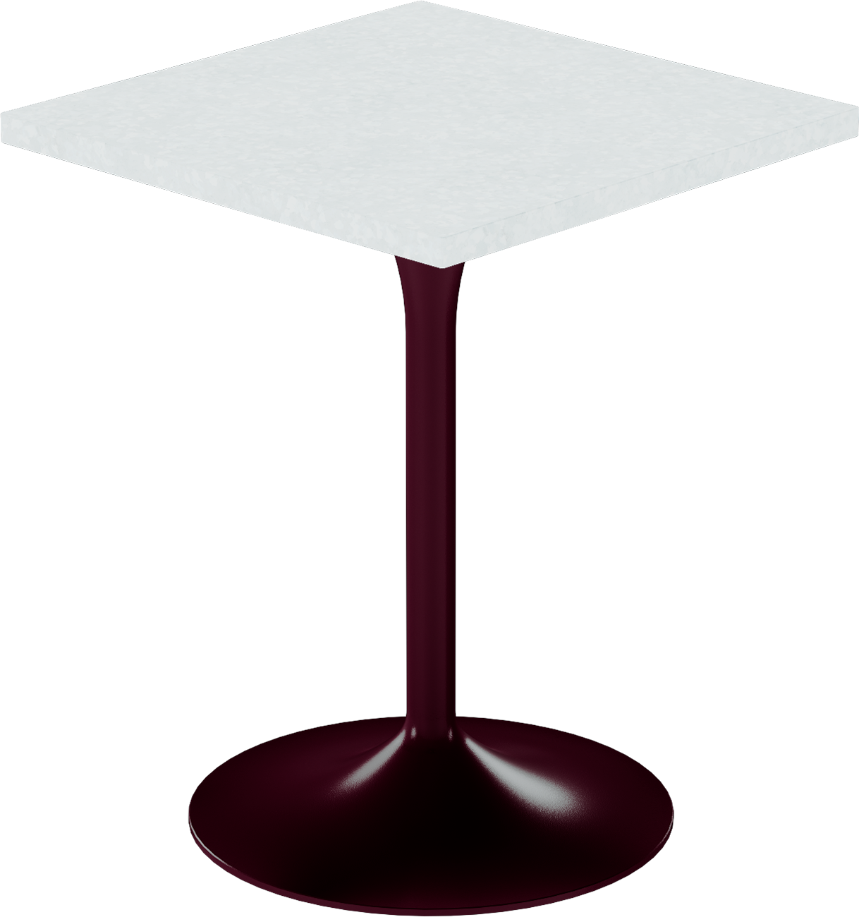 Alba Cafe Table – 60cm Square – Burgundy / White Chalk Dapple
