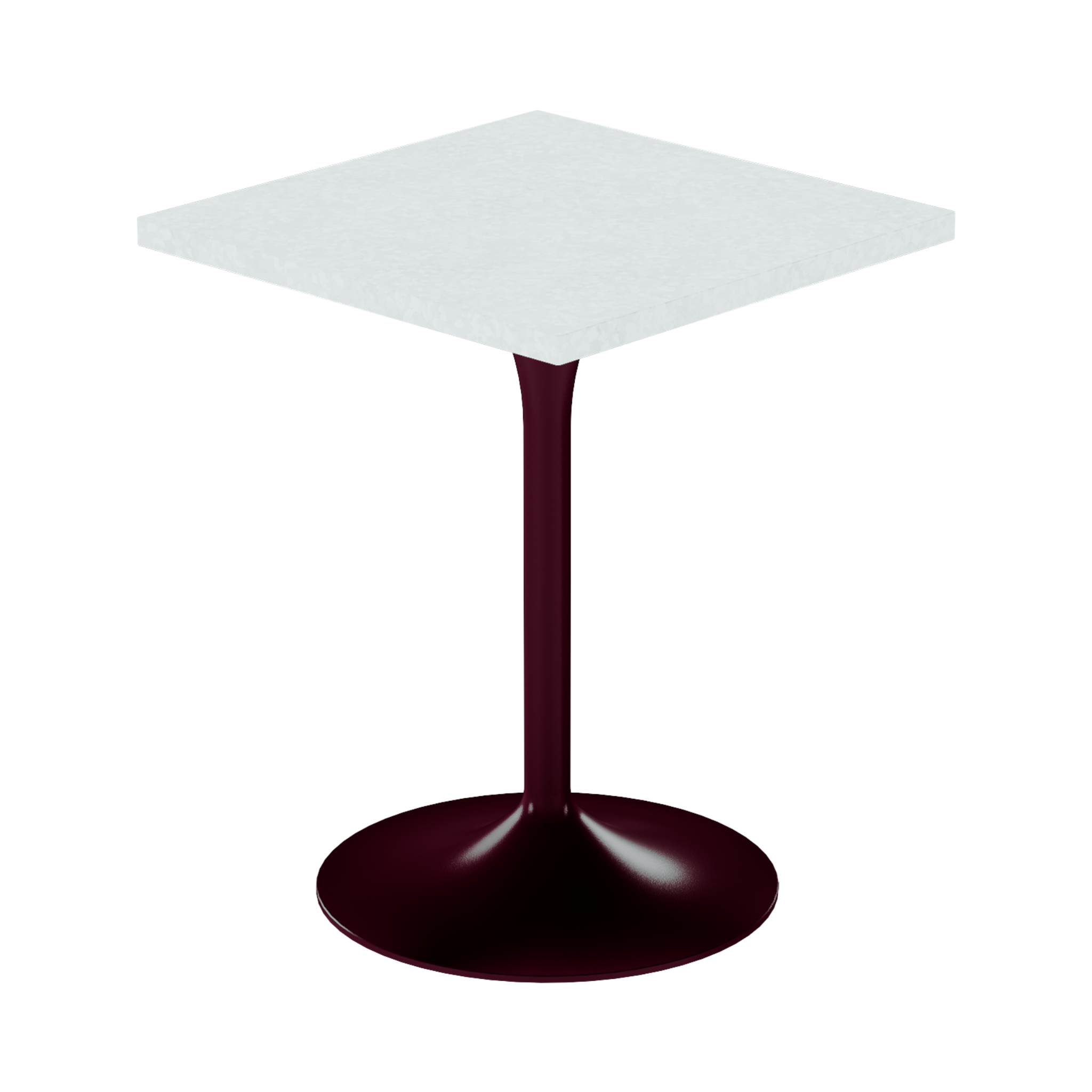 Alba Cafe Table – 60cm Square – Burgundy / White Chalk Dapple