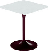 Alba Cafe Table – 60cm Square – Burgundy / White Chalk Dapple