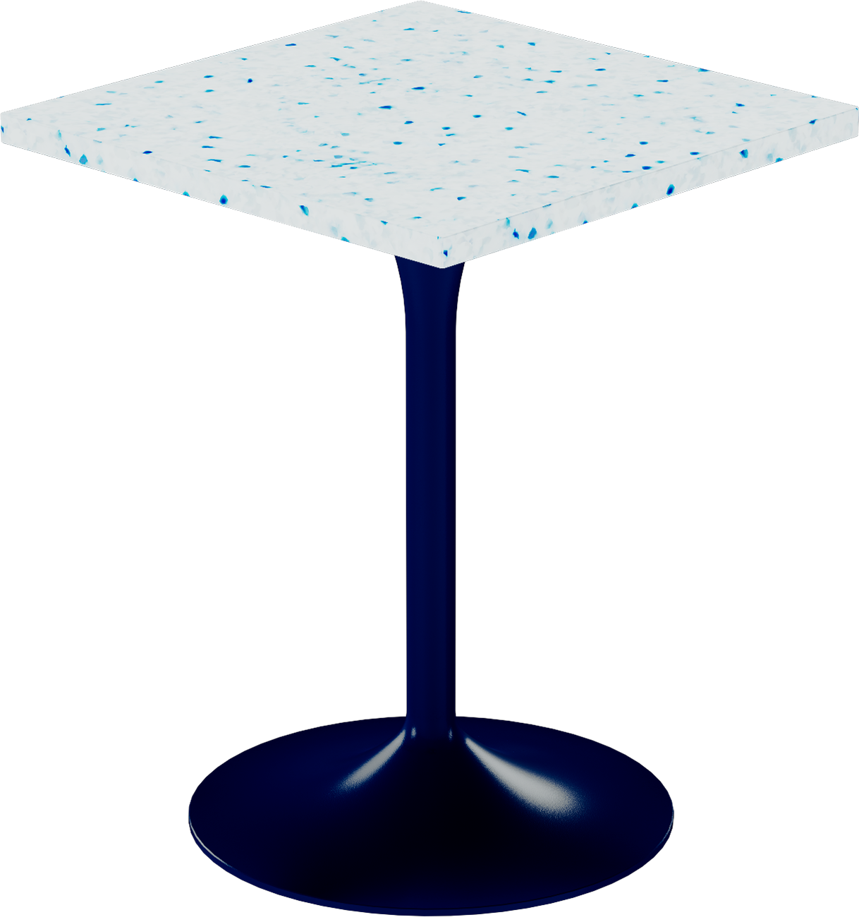 Alba Cafe Table – 60cm Square – Navy / Blue Dapple