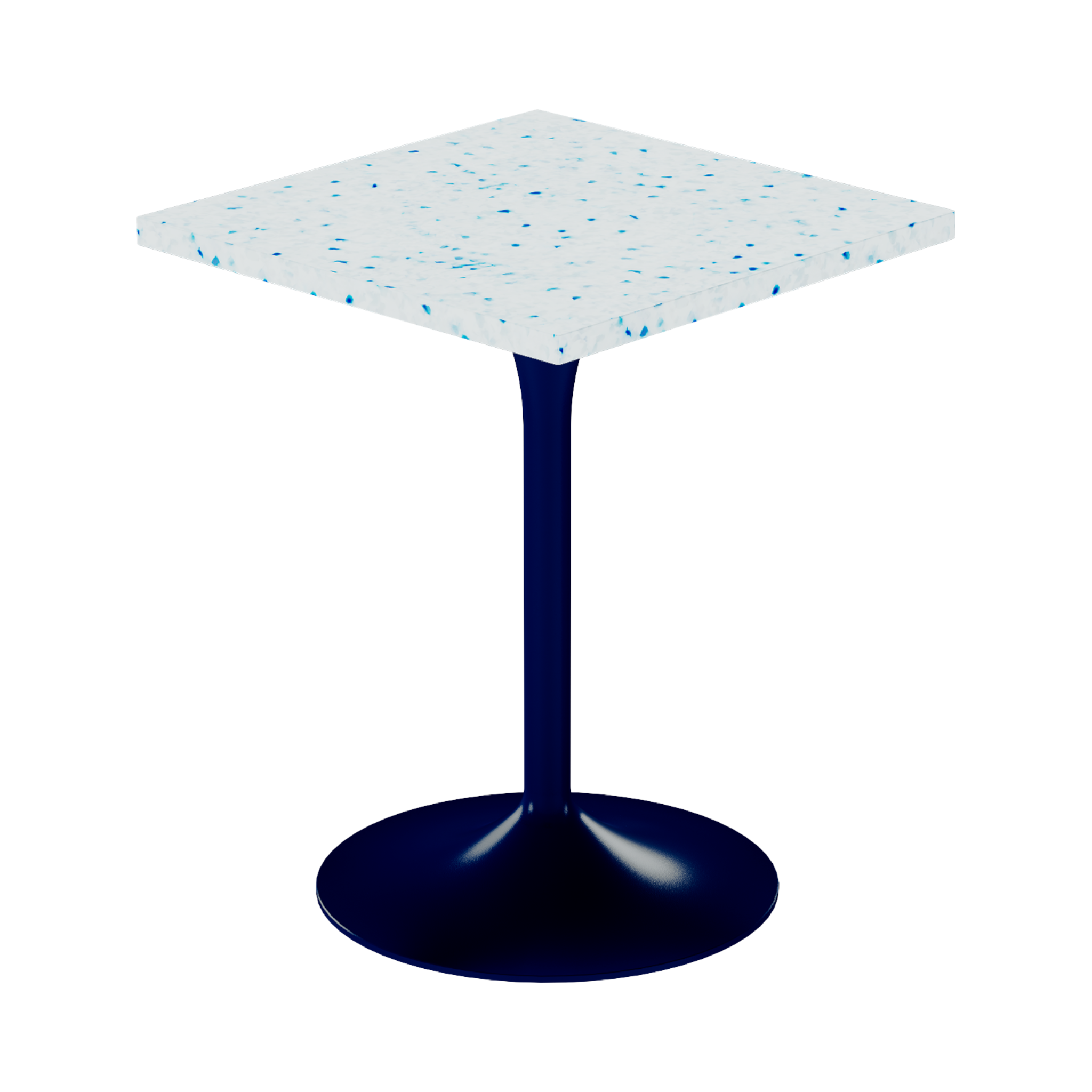 Alba Cafe Table – 60cm Square – Navy / Blue Dapple
