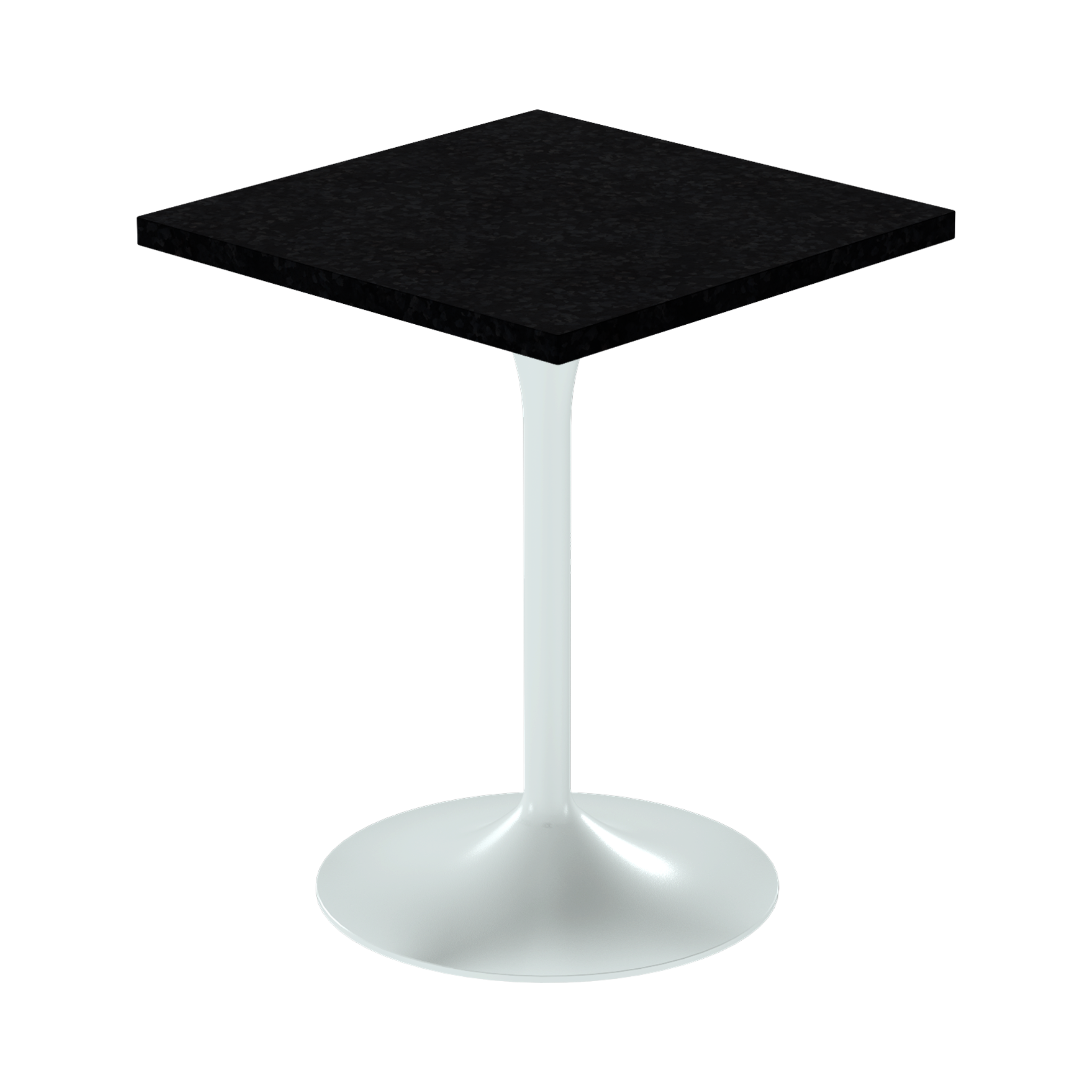 Alba Cafe Table – 60cm Square – White / Black Onyx Dapple