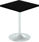 Alba Cafe Table – 60cm Square – White / Black Onyx Dapple