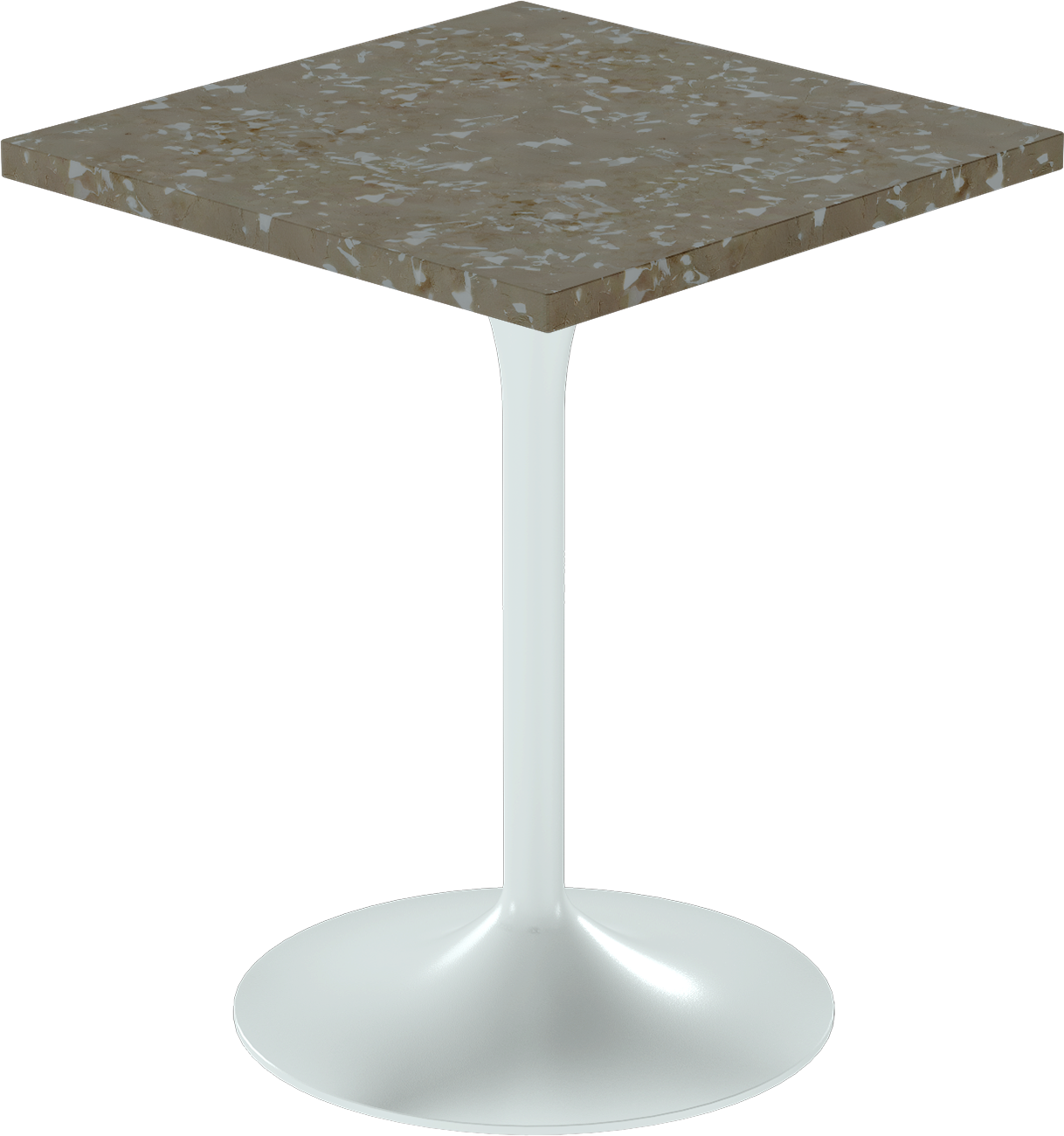 Alba Cafe Table – 60cm Square – White / Taupe Dapple