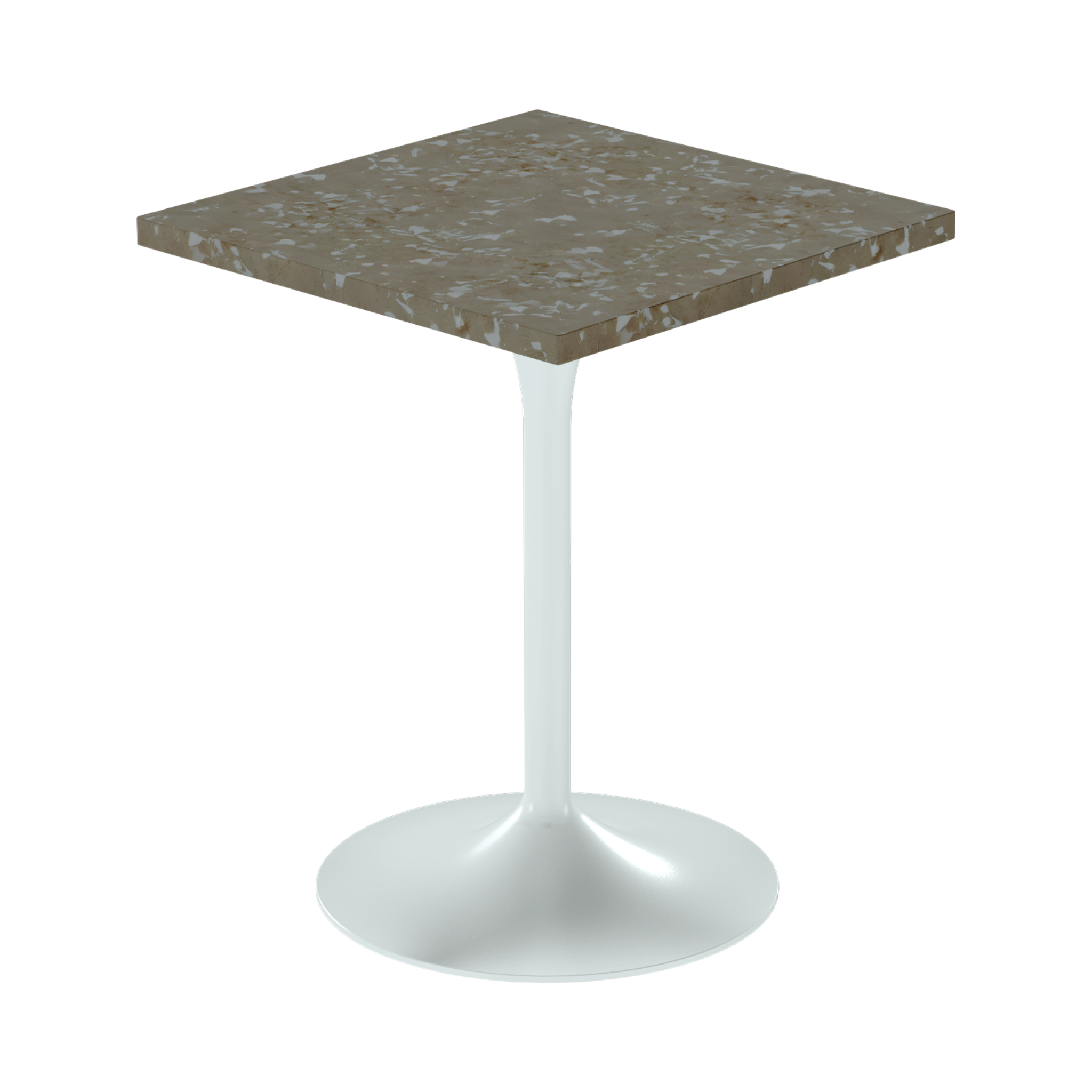 Alba Cafe Table – 60cm Square – White / Taupe Dapple