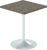Alba Cafe Table – 60cm Square – White / Taupe Dapple