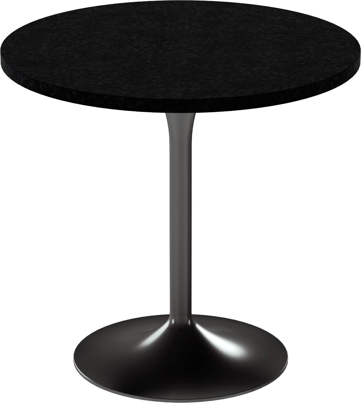 Alba Cafe Table – 80cm Round – Black / Black Onyx Dapple
