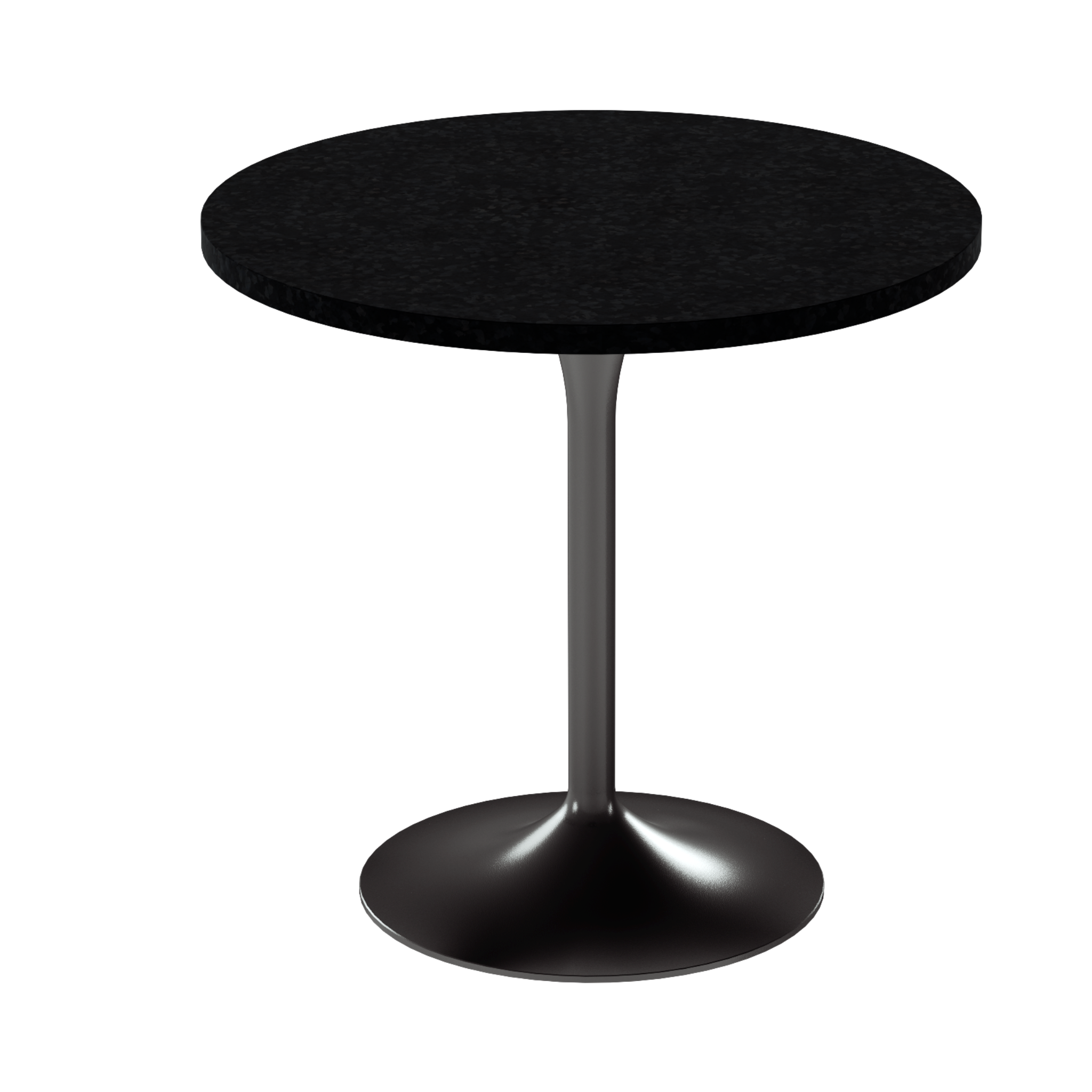 Alba Cafe Table – 80cm Round – Black / Black Onyx Dapple
