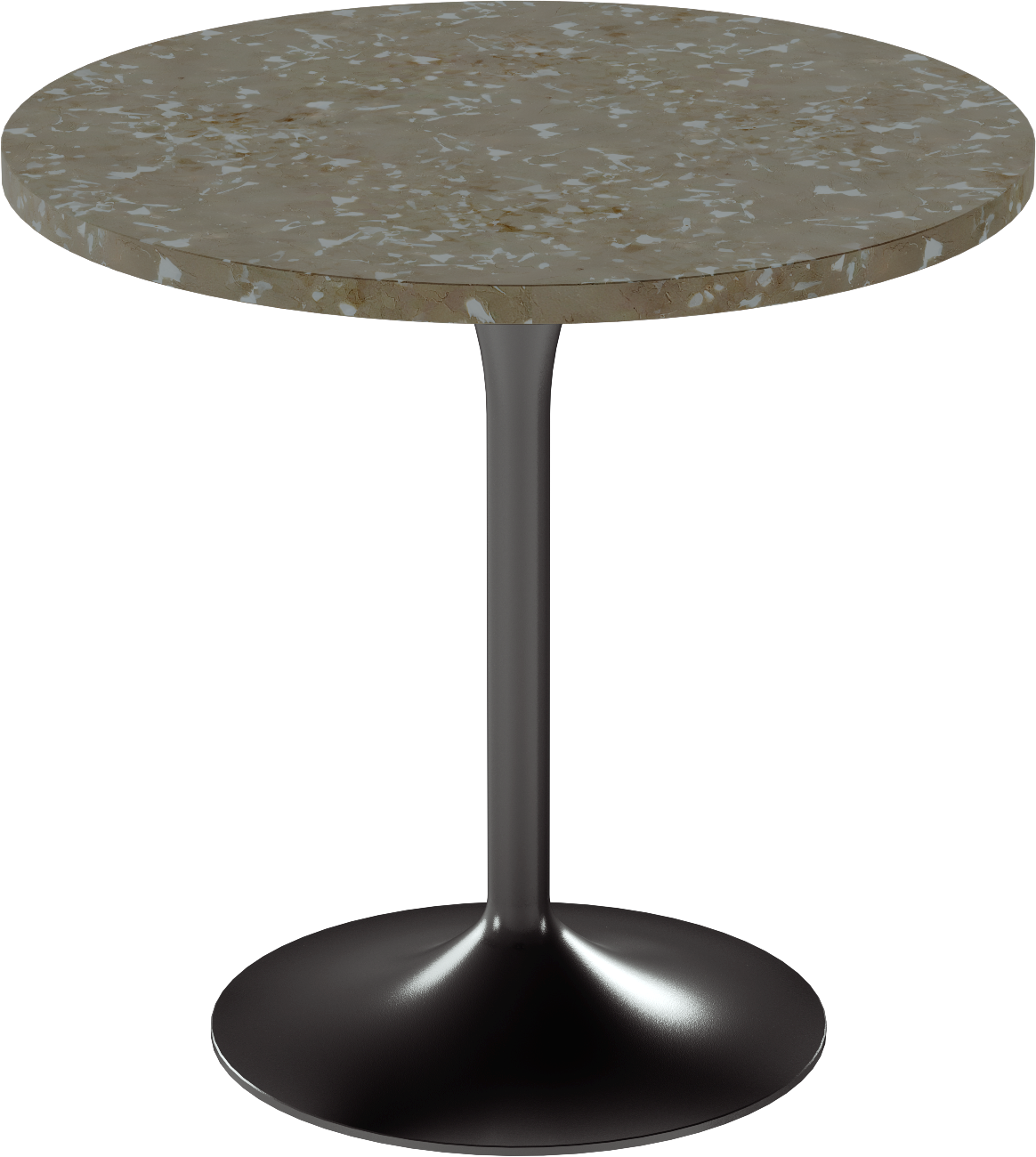 Alba Cafe Table – 80cm Round – Black / Taupe Dapple