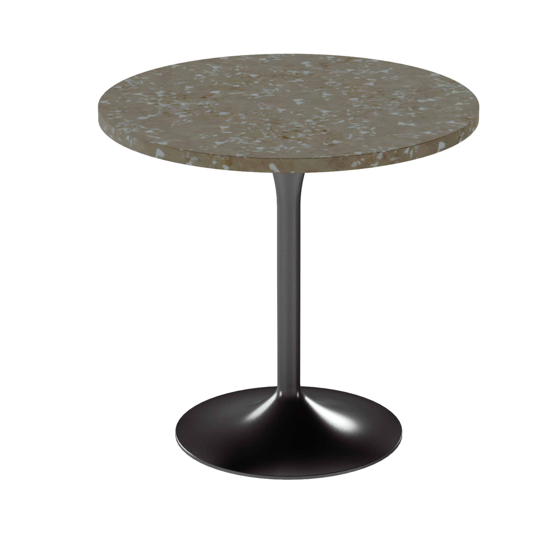 Alba Cafe Table – 80cm Round – Black / Taupe Dapple