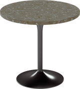 Alba Cafe Table – 80cm Round – Black / Taupe Dapple