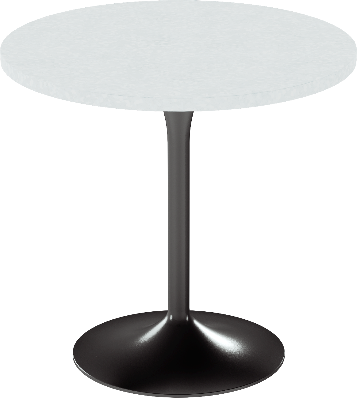 Alba Cafe Table – 80cm Round – Black / White Chalk Dapple