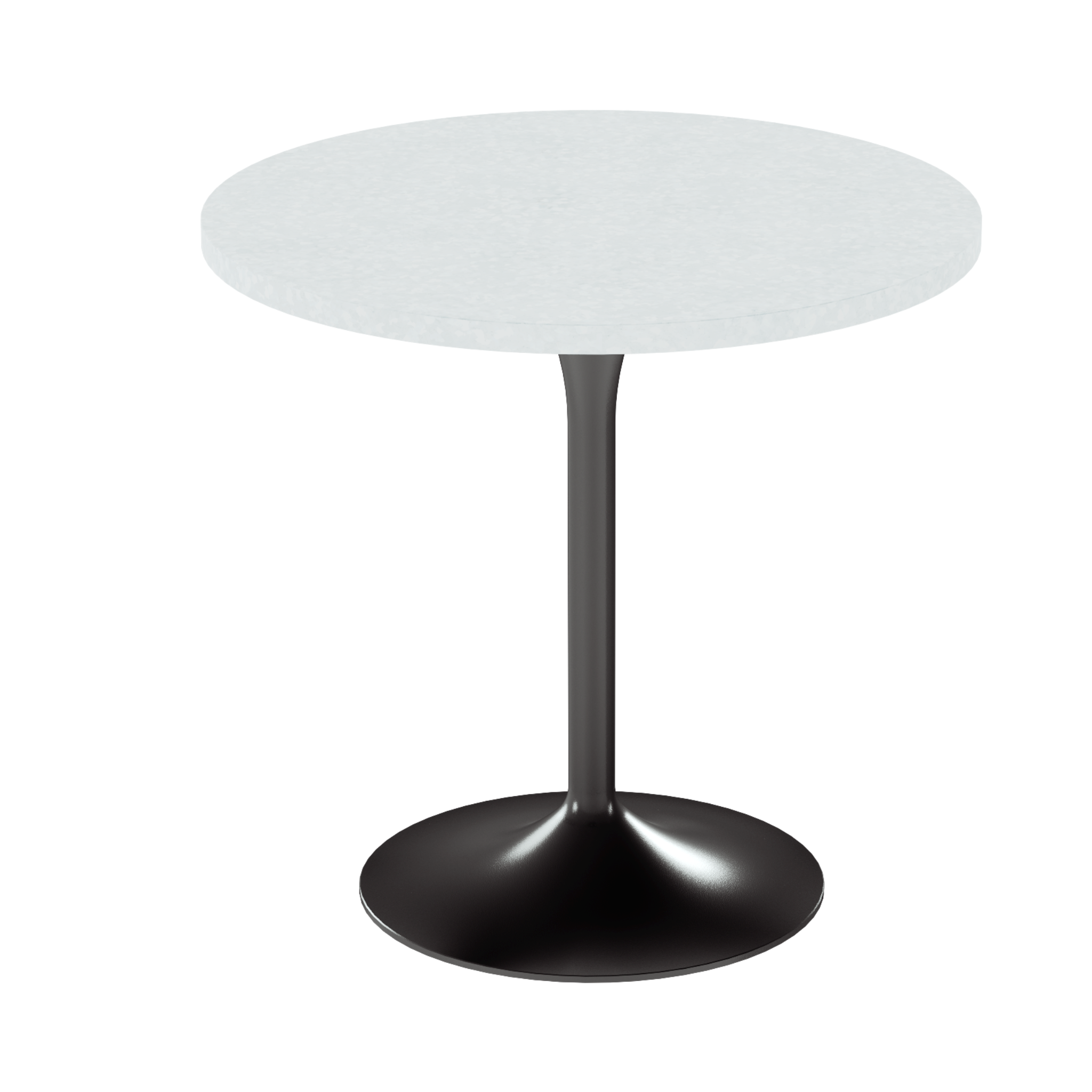 Alba Cafe Table – 80cm Round – Black / White Chalk Dapple