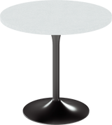 Alba Cafe Table – 80cm Round – Black / White Chalk Dapple