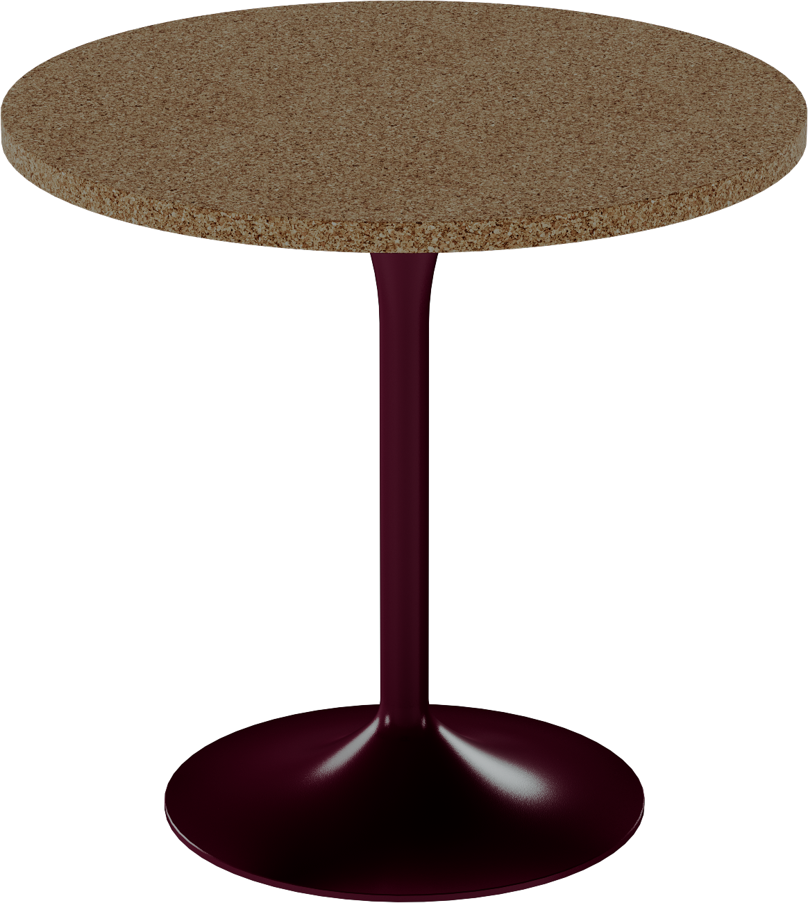 Alba Cafe Table – 80cm Round – Burgundy / Grano Natural