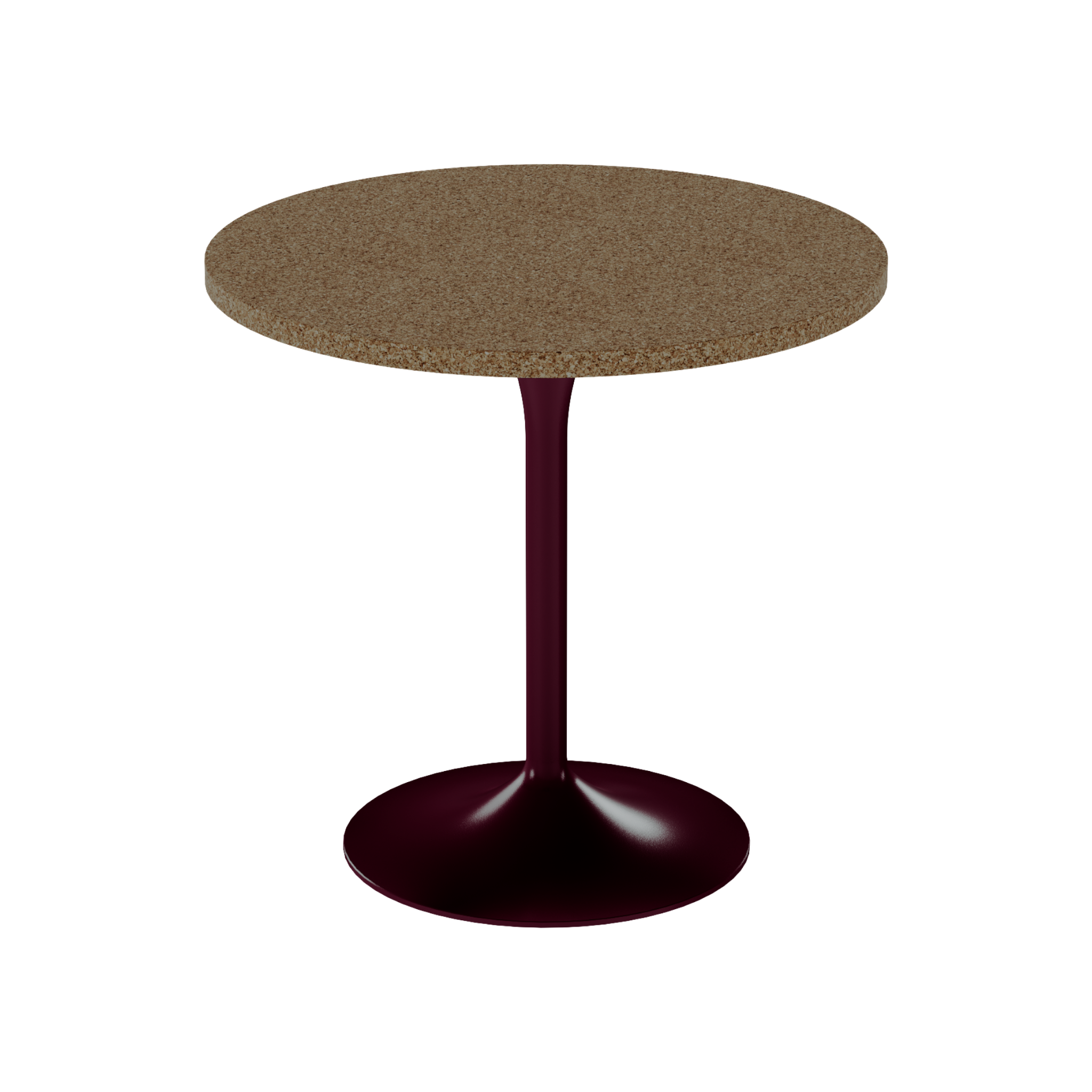 Alba Cafe Table – 80cm Round – Burgundy / Grano Natural