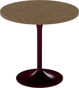Alba Cafe Table – 80cm Round – Burgundy / Grano Natural