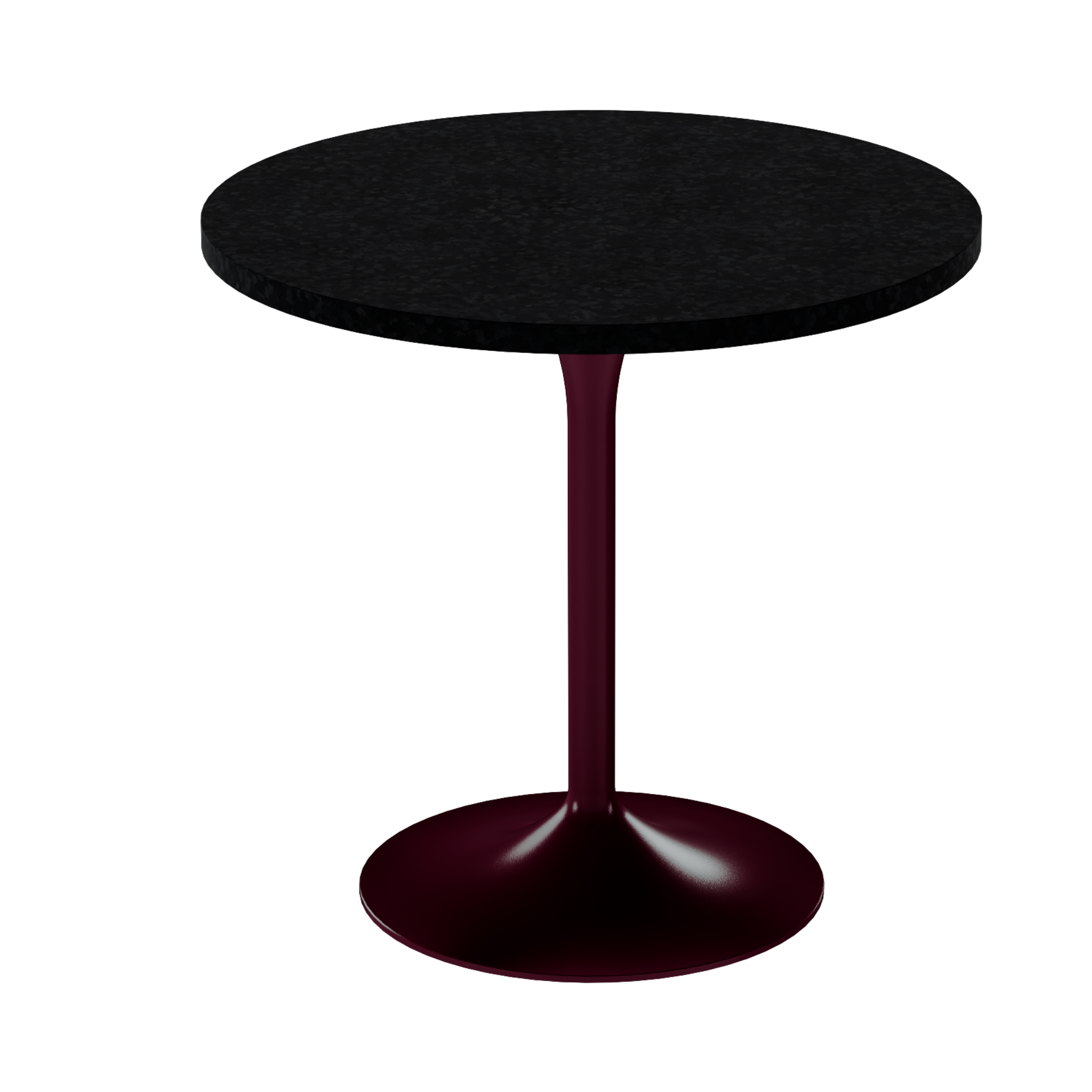 Alba Cafe Table – 80cm Round – Burgundy / Black Onyx Dapple