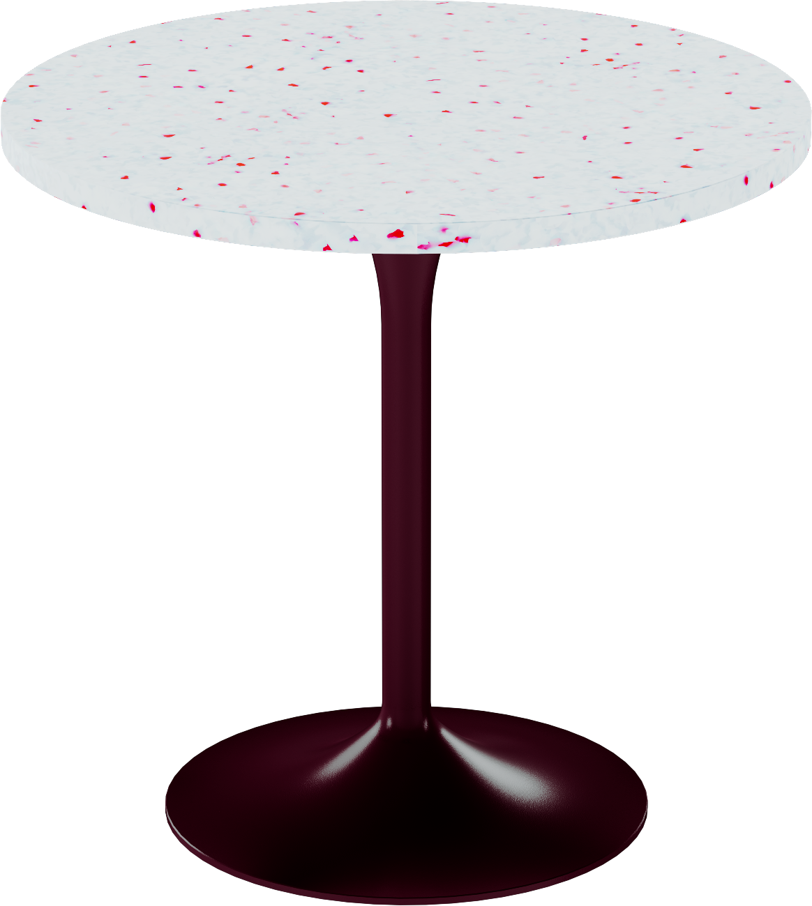 Alba Cafe Table – 80cm Round – Burgundy / Red Dapple