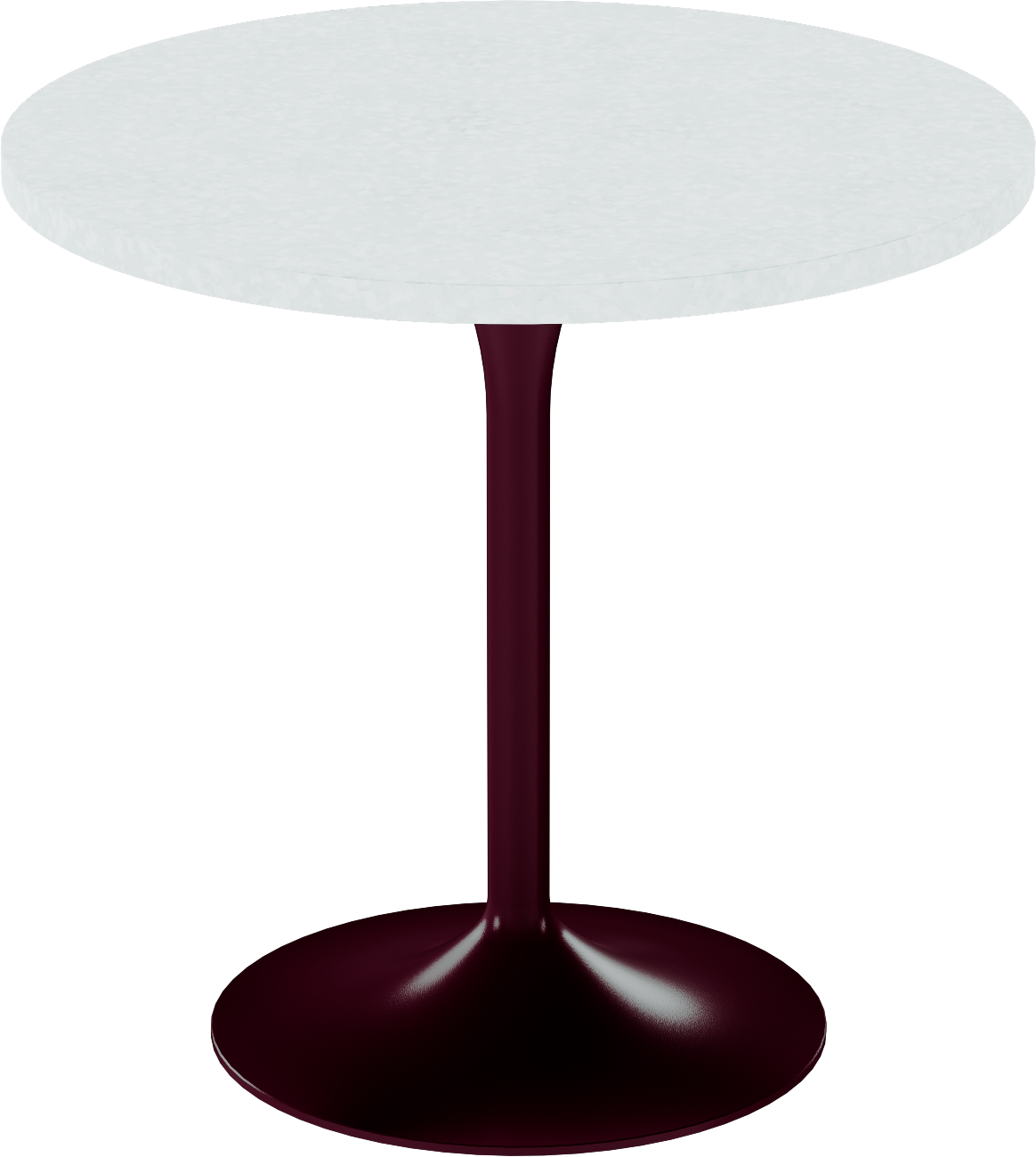 Alba Cafe Table – 80cm Round – Burgundy / White Chalk Dapple