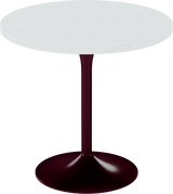 Alba Cafe Table – 80cm Round – Burgundy / White Chalk Dapple