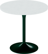 Alba Cafe Table – 80cm Round – Green / White Chalk Dapple