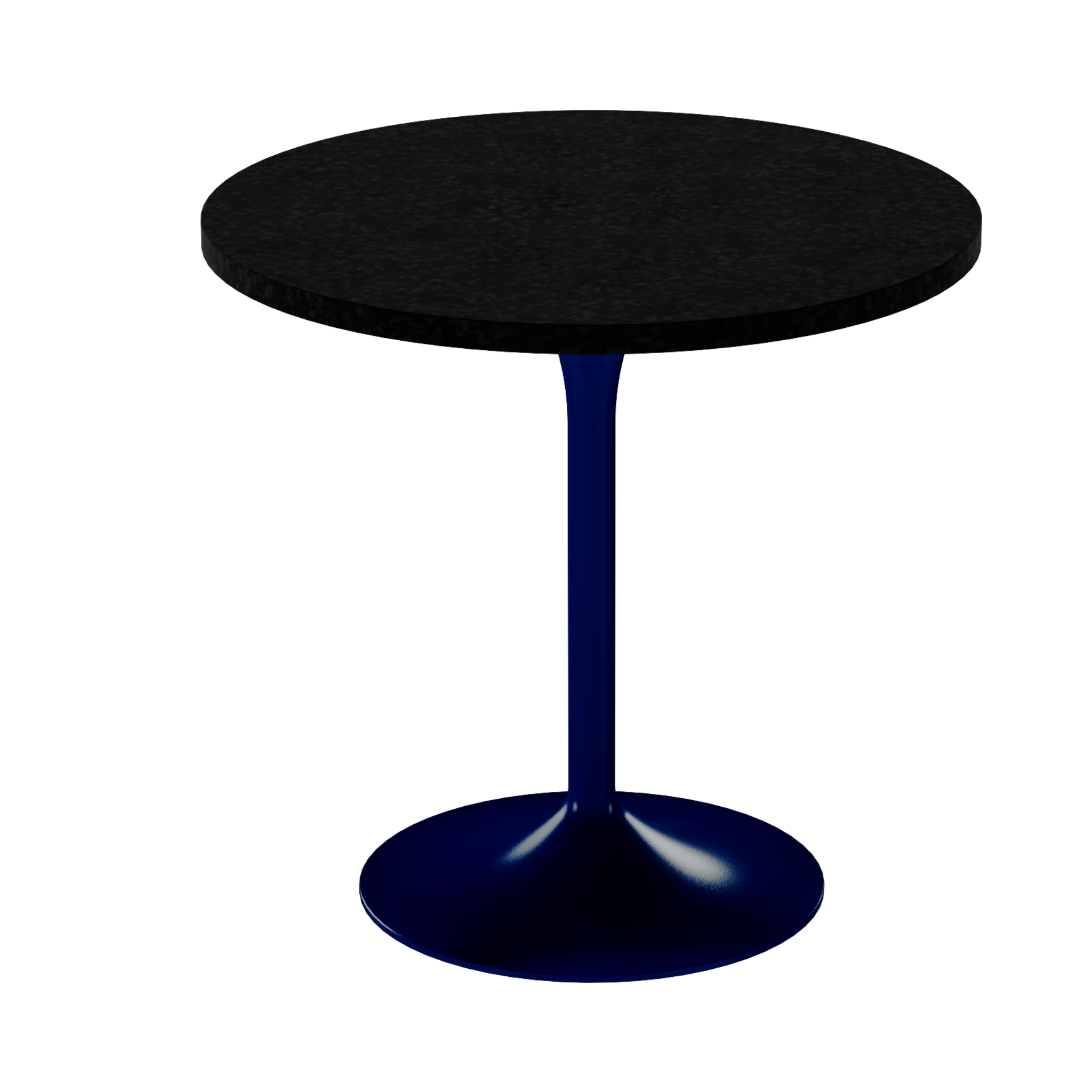Alba Cafe Table – 80cm Round – Navy / Black Onyx Dapple