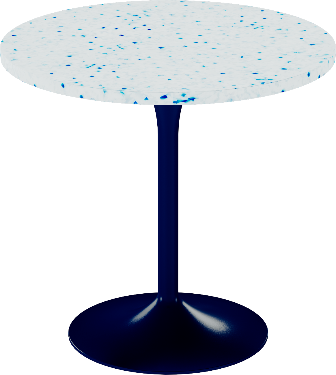 Alba Cafe Table – 80cm Round – Navy / Blue Dapple
