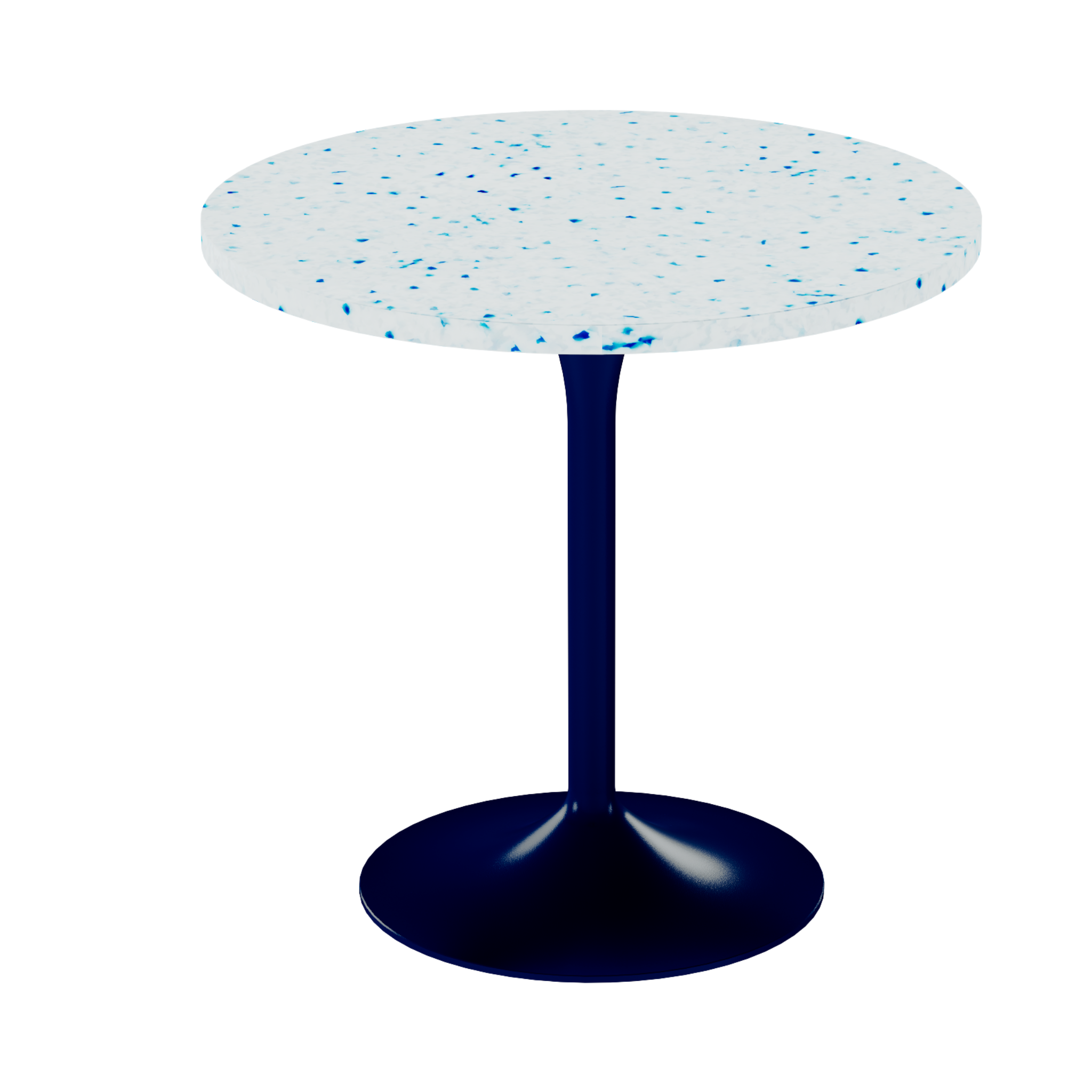 Alba Cafe Table – 80cm Round – Navy / Blue Dapple