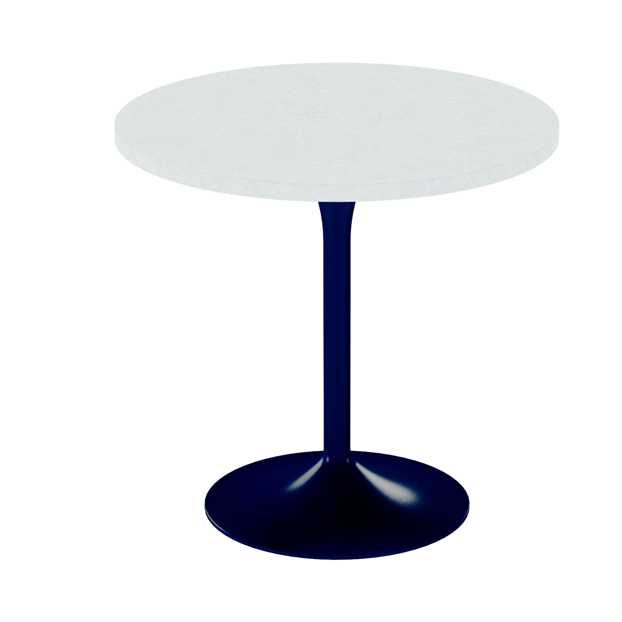 Alba Cafe Table – 80cm Round – Navy / White Chalk Dapple