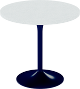 Alba Cafe Table – 80cm Round – Navy / White Chalk Dapple