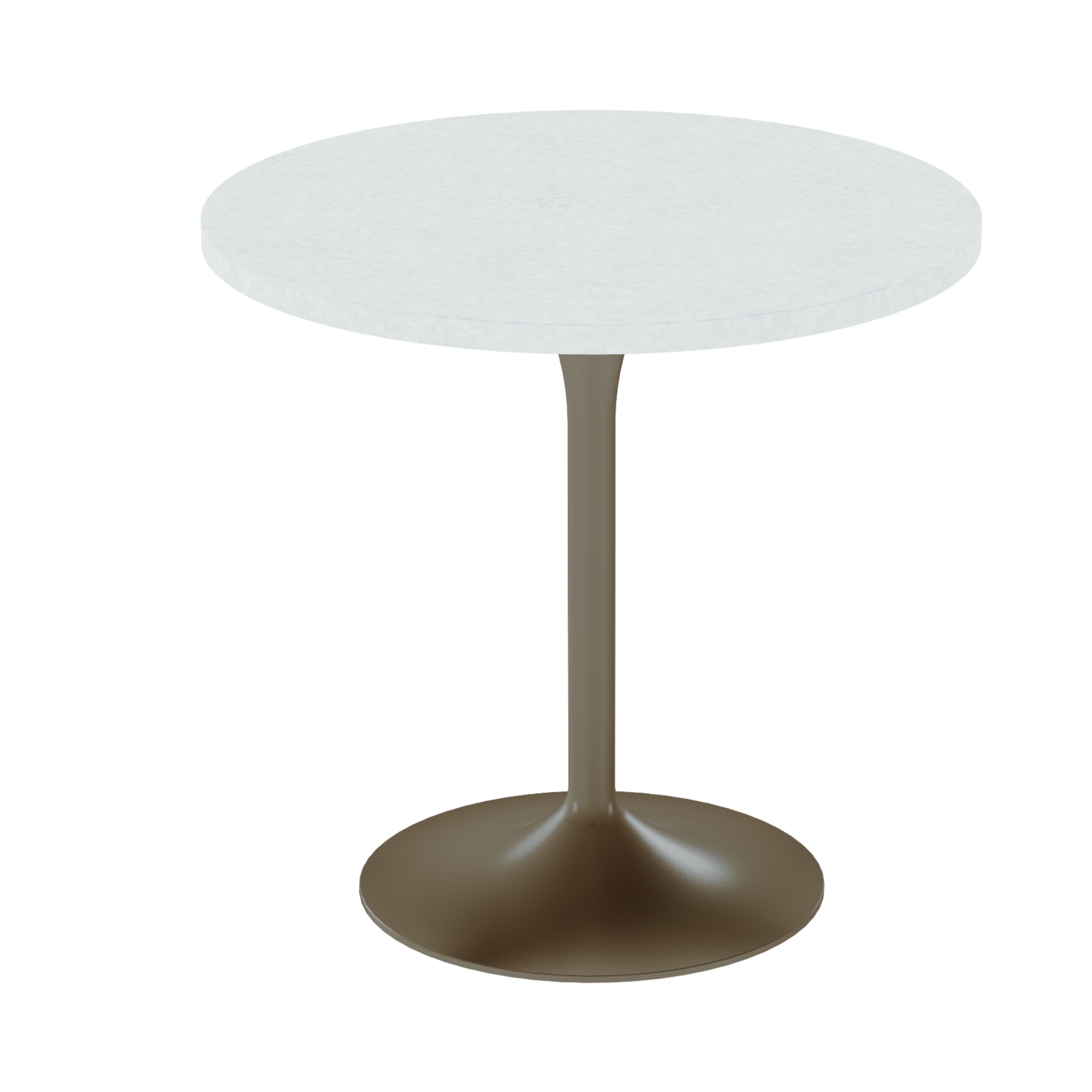 Alba Cafe Table – 80cm Round – Taupe / White Chalk Dapple