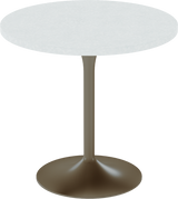 Alba Cafe Table – 80cm Round – Taupe / White Chalk Dapple