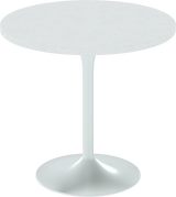 Alba Cafe Table – 80cm Round – White / White Chalk Dapple