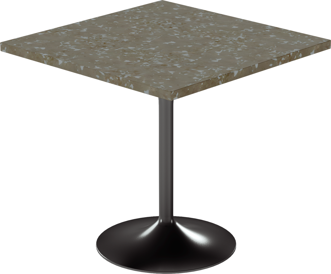 Alba Cafe Table – 80cm Square – Black / Taupe Dapple