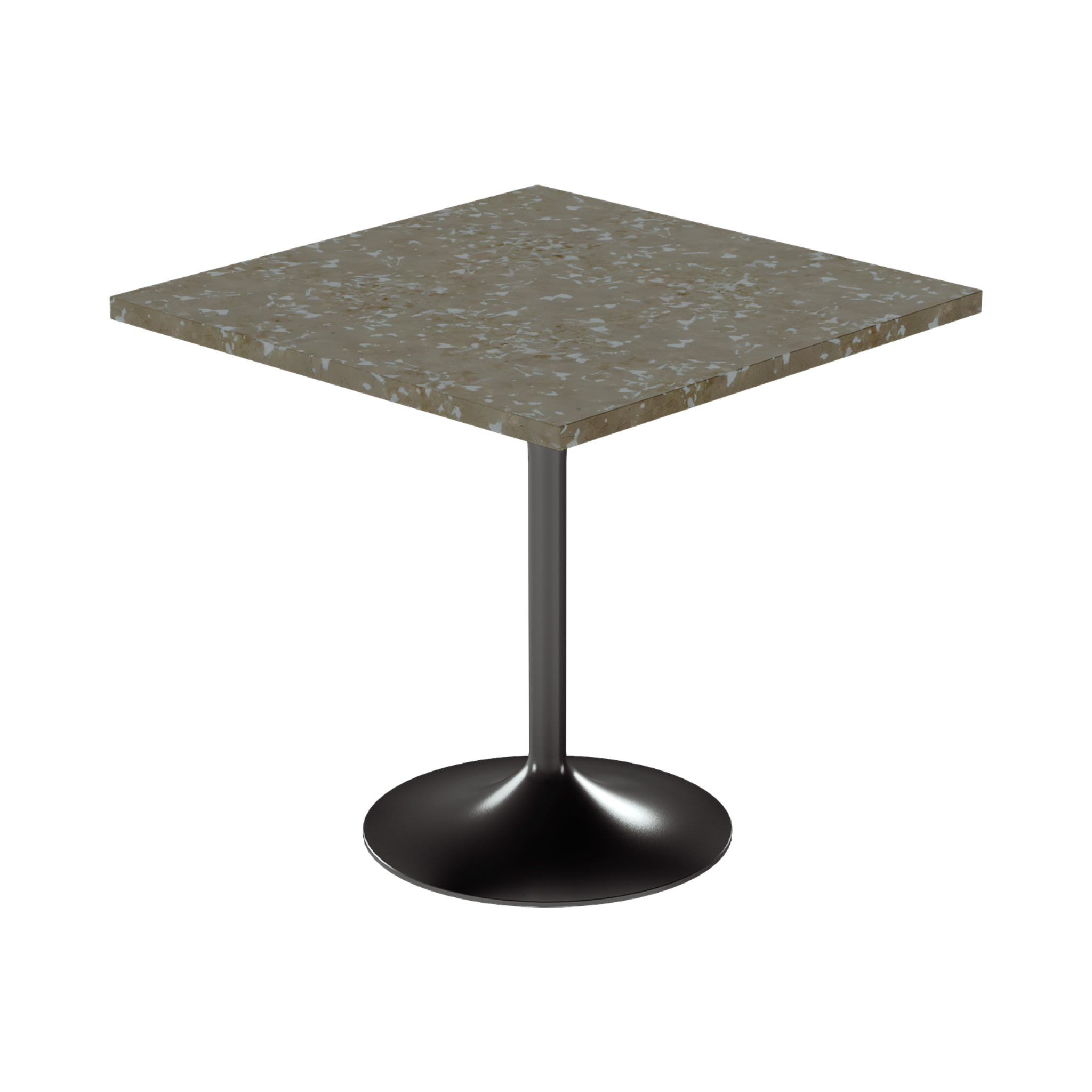 Alba Cafe Table – 80cm Square – Black / Taupe Dapple